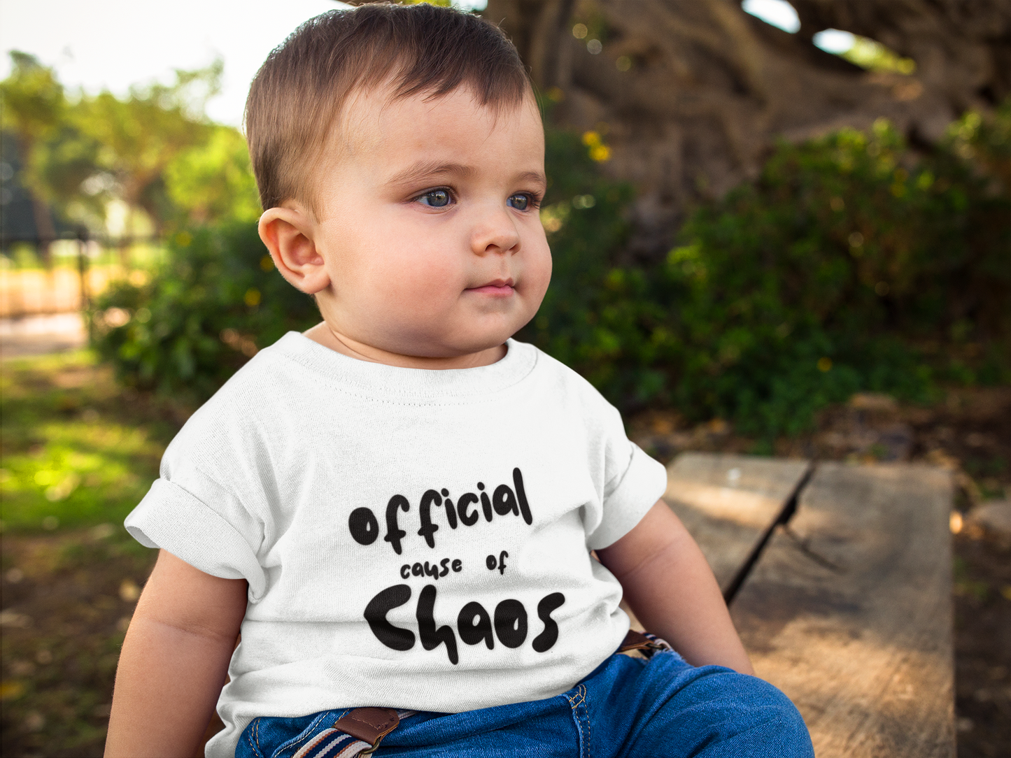 "Official Cause of Chaos" Baby Bodysuit