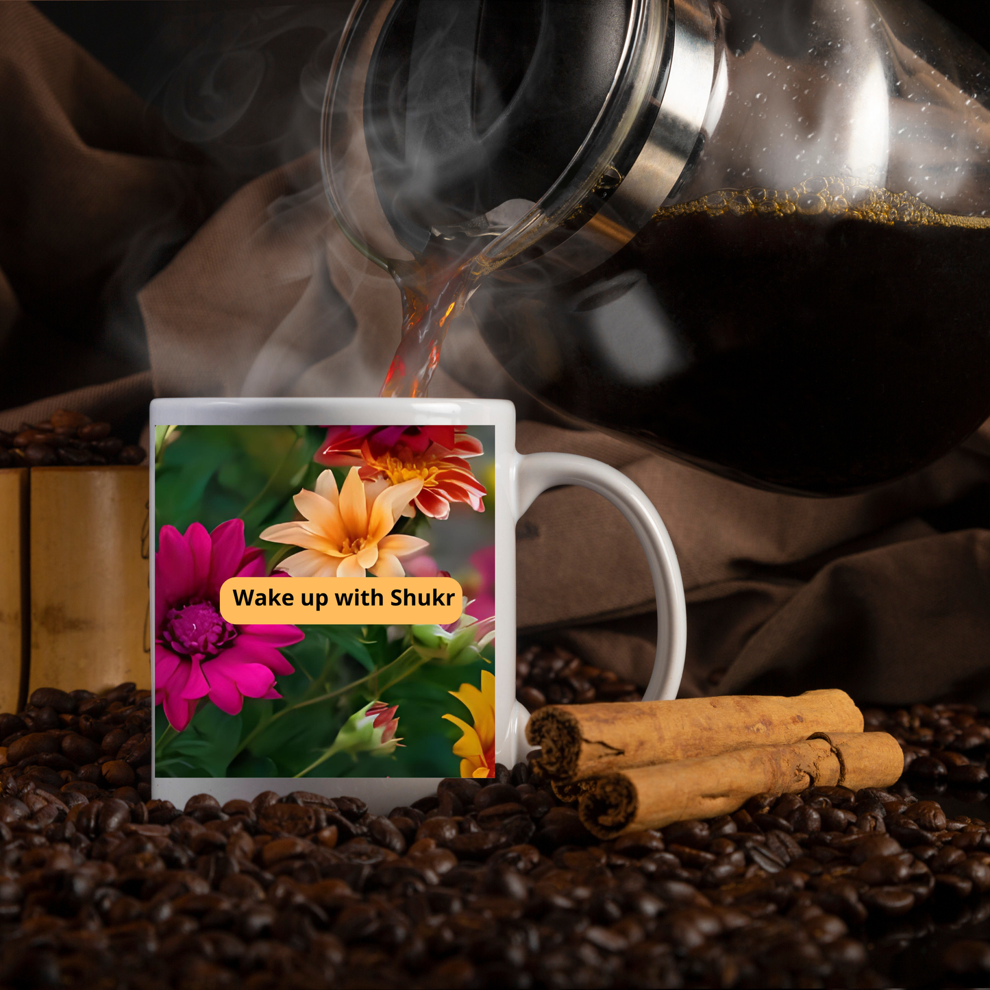 "Wake Up with Sukr" Mug – Begin Your Day with Gratitude to Allah